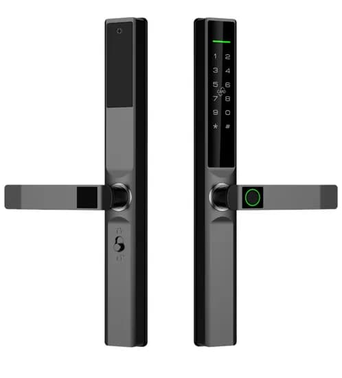 Fechadura Digital S610 Wifi Tuya/USB/Cartão p/Aluminio Preto