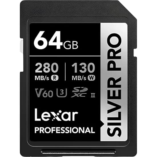 Cartão de Memória SD Lexar Professional Silver Pro 280 MB/s-130 MB/s C10 64GB (LSDSIPR064G-BNNNG)