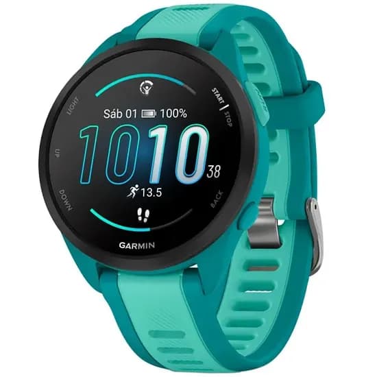 Relógio Garmin Forerunner 165 Music 010-02863 com GPS/Bluetooth - Verde Turquesa/Aqua