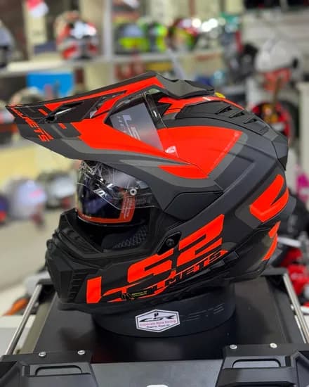 LS2 Casco MX-701F Explorer Alter Matt Black/Fluor Orange