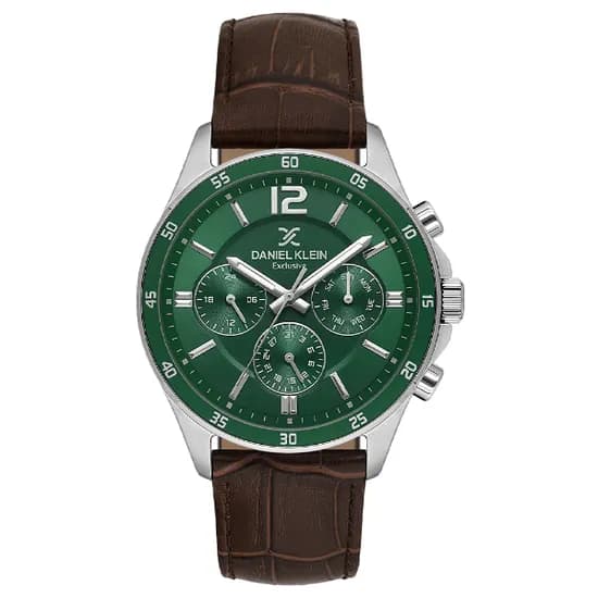 Relogio Analógico Masculino Daniel Klein DK.1.13973-3 Exclusive Gent / Pulseira de Couro - Marrom/Verde