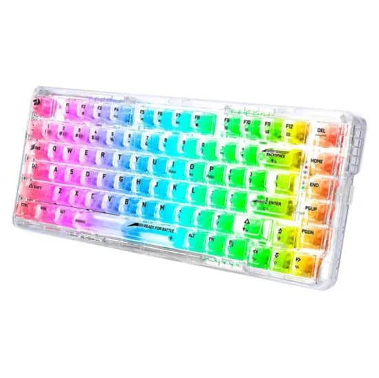 Teclado Gamer Redragon Elf Pro K649CT RGB Switch Translucent Custom LAYOUT78% -Branco Tra