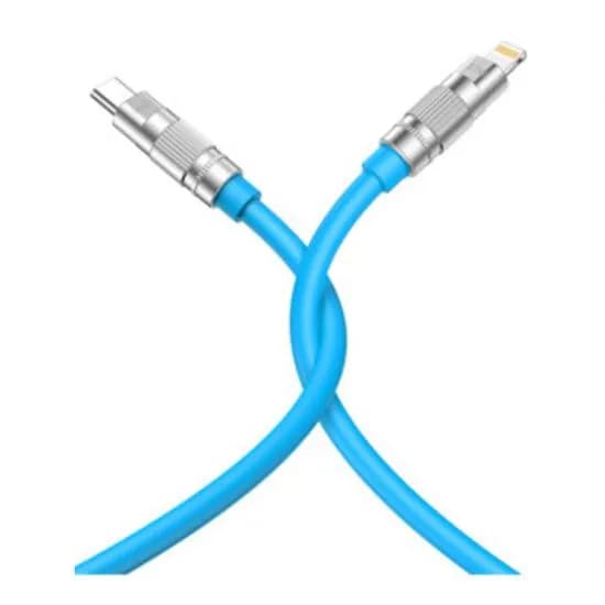 Cabo Lightning/USB-C Xo Q228A Silicone Durable 27W 1,2M - Azul