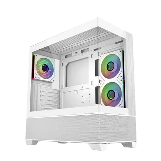 Gabinete Cooler Master Elite 600 - Edição Wood - com Painel Em Vidro Temperado - Branco/Madeira