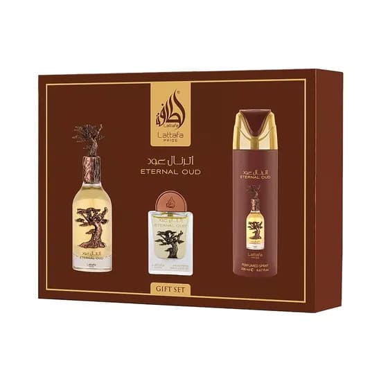 Kit Lattafa Pride Eternal Oud Edp 100ML + Deo 200ML + 20ML