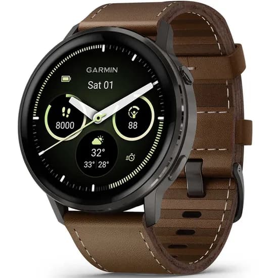 Relogio GPS Garmin Venu 4 41MM 010-03014-03 - Slate Brown Leather