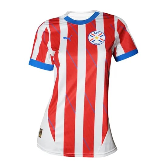 Camiseta Deportivo Femenino Puma Paraguay Home Mangas Cortas