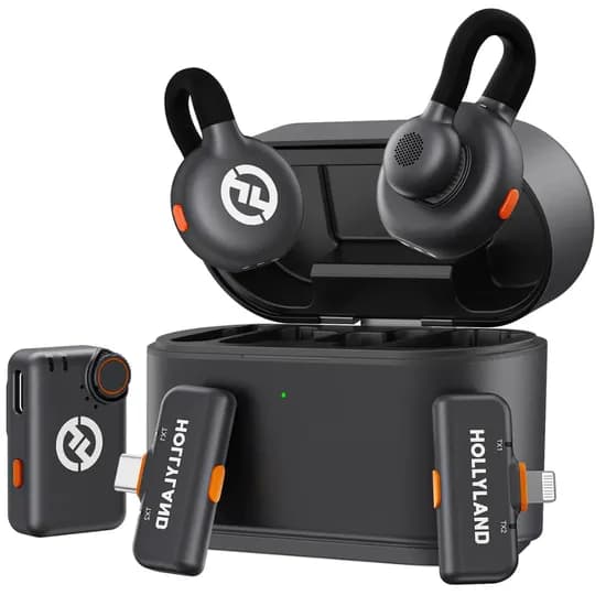 Microfone Wireless Hollyland Lark M2S Ultimate Combo USB-C / Lightning / Câmera - Space Gray