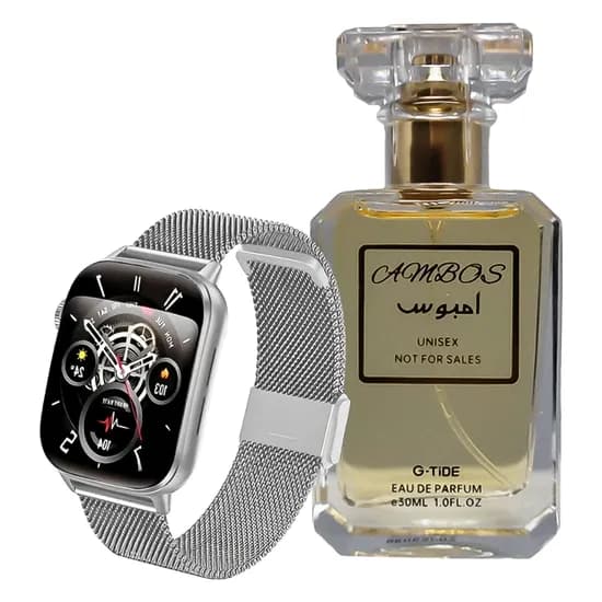 Smartwatch G-Tide S6 Pro + Perfume AM Unissex - Prata