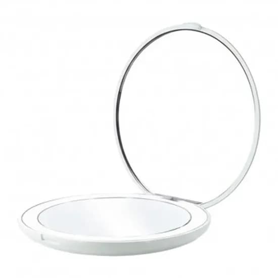 Espelho de Bolso Satellite Branco com LED A-M132
