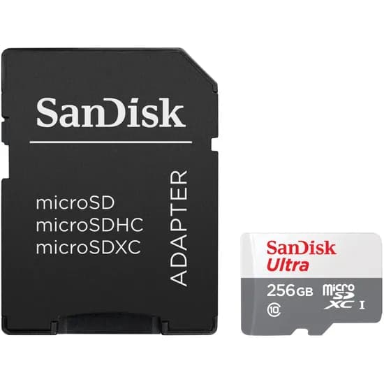Cartão de Memória Sandisk Ultra SDSQUNR-256G-GN6TA - 256GB - Micro SD com Adaptador - 100MB/s