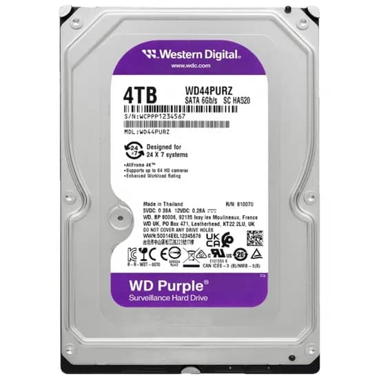 HD 4TB WD Purple WD44PURZ Surv 5400RPM 3.5"