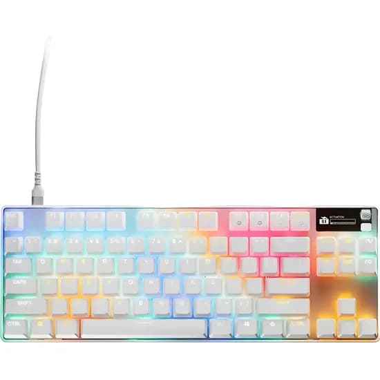 Teclado Gamer Mecânico Steelseries RGB Apex Pro TKL Gen 3 - Branco (Inglês)