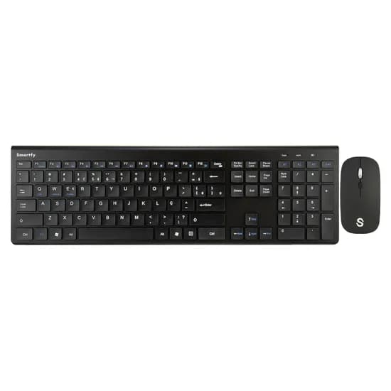 Kit Mouse e Teclado Smartfy TW02B - Sem Fio - Português - Preto