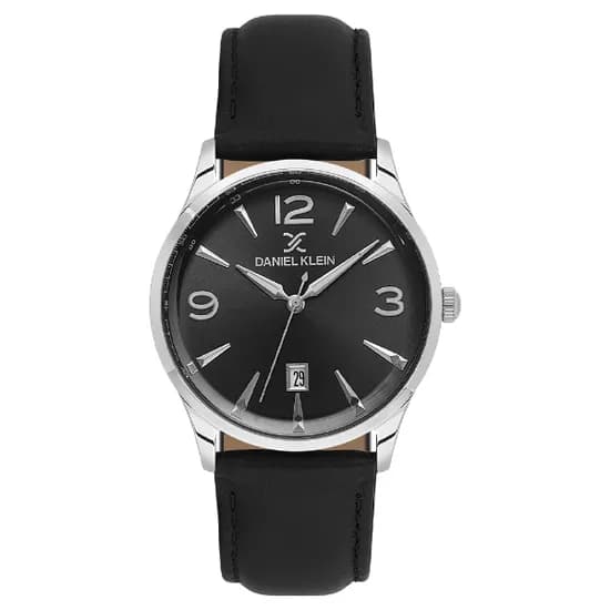 Relogio Analógico Masculino Daniel Klein DK.6.14034-2 Premium Gent / Pulseira de Couro - Preto/Prata
