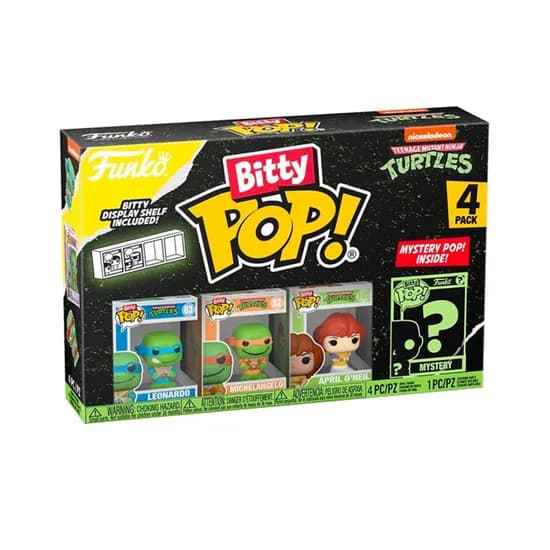 Muñeco Funko Bitty Pop Turtles Leonardo 4 Piezas