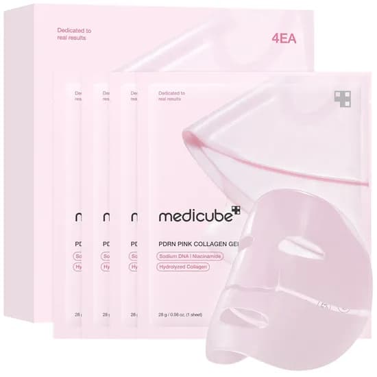 Máscara Facial Medicube PDRN Pink Collagen Gel Mask - Gelatinoso - 4 Peças - 28GR