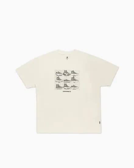 Remera Converse Siluetas Chuck Blanco