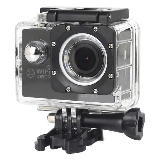 Câmera de Ação Sports Cam - Full HD - Wi-Fi - À Prova D'Água - Preto