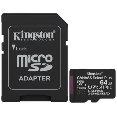 Cartao Micro SD 64GB Kingston Canvas C10 SDCS3