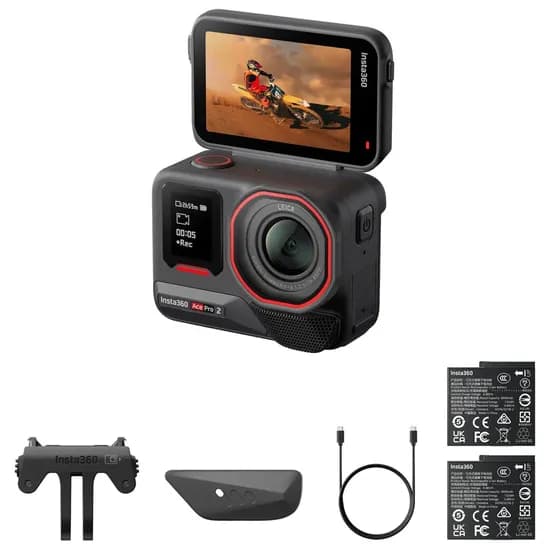 Kit Câmera de Ação INSTA360 Ace Pro 2 Xplorer Pro Bundle - Preto/Vermelho (Cinsbbga)