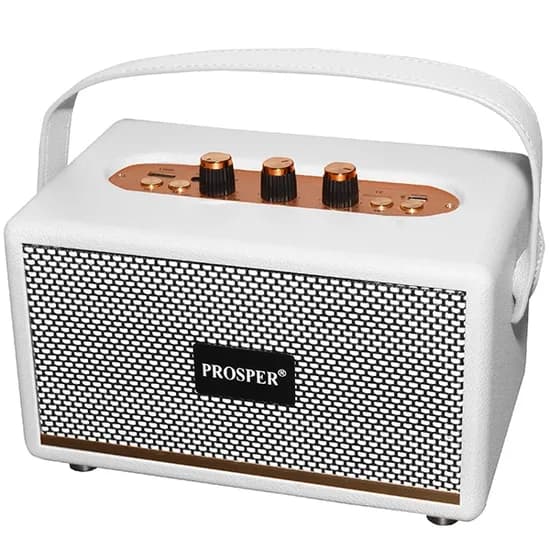 Speaker Prosper MK-321 / 60W com Bluetooth / Auxiliar / USB / TF / Micro SD - Branco