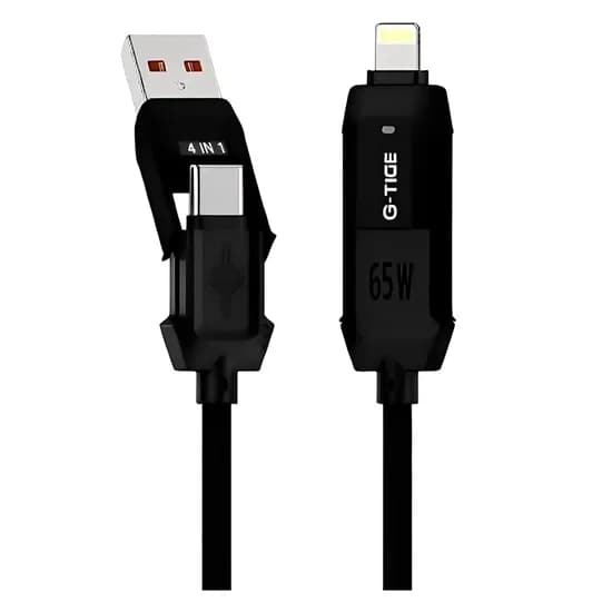 Cabo G-Tide Vida Colorida PC155-3 USB/USB-C/Lightning 1.5 Metros - Preto