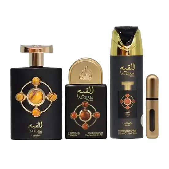 Kit Lattafa Al Qiam Gold 100ML + 20ML + Deo 200ML(Atacado)