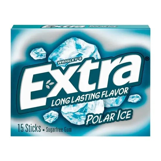 Chiclete Sem Açucar Extra Menta Polar com 15 Tiras