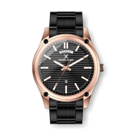Relógio Analógico Masculino Daniel Klein Premium DK.1.12428-5 - Rosa Ouro e Preto
