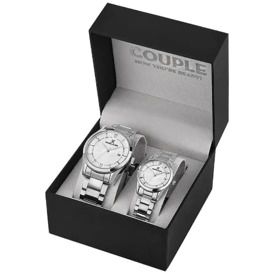 Relogio Analógico Masculino e Feminino Daniel Klein DK.6.14091-1 Summer 25 / Pulseira de Aço Inoxidável - Prata