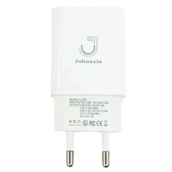 Carregador Juhuaxin JU-P02 Tipo-C 20W Con Cable USB-C - White