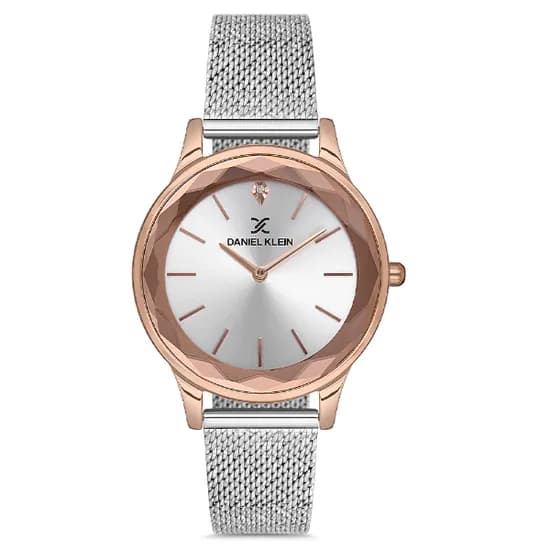 Relógio Analógico Feminino Daniel Klein DK.1.12678-3 Premium Ladies / Pulseira de Aço Inoxidável - Prata/Dourado