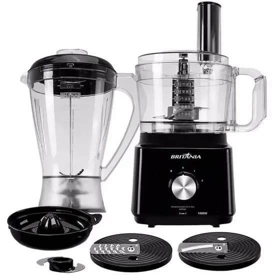 Multiprocessador Britânia All In One BMP900P Processador + Liquidificador + Espremedor 220V ~ 50/60 HZ - Preto