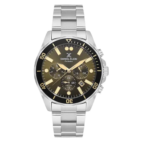 Relogio Analógico Masculino Daniel Klein DK.1.14067-4 Exclusive Gents / Pulseira de Aço Inoxidável - Prata/Preto