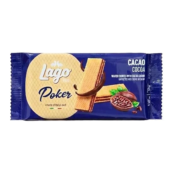 Wafer Gastone Lago Poker Cacau Pacote 45G