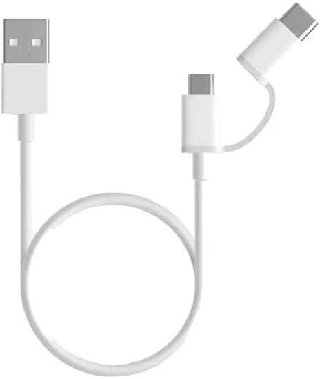 Cable 2 En 1 Xiaomi SJX01ZM Micro USB + USB-C (30CM) Branco
