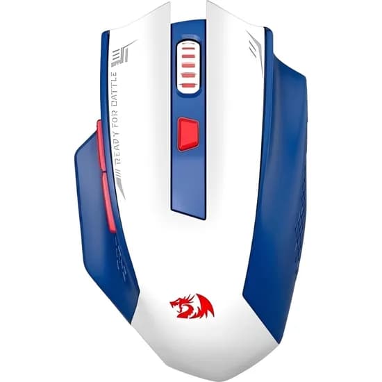 Mouse Gamer Redragon Woki M994WBR Superlight Sem Fio - Branco/Azul