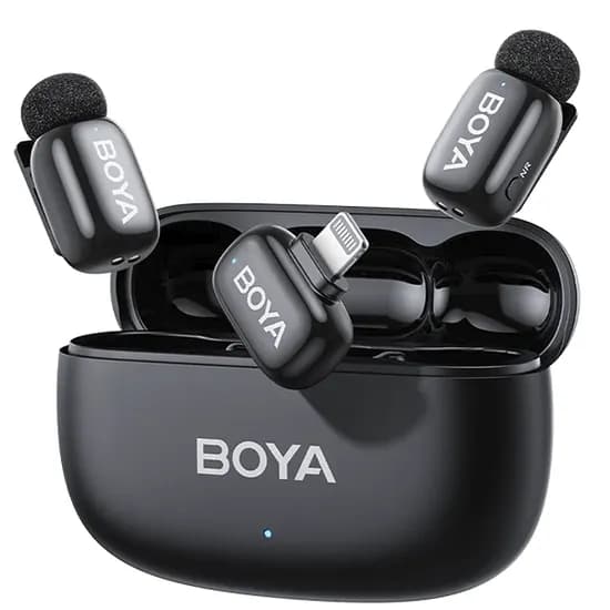 Microfone Sem Fio para Smartphone Boya Mini 2-03 com Lightning - Preto