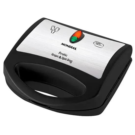 Máquina de Crepe Mondial Pratic CP-01 850 Watts 127V ~ 60HZ - Preta/Prata