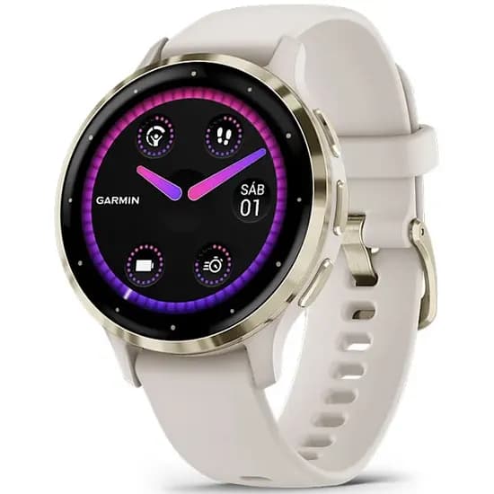 Relógio Garmin Venu 3S 010-02785 com GPS/Wi-Fi - Branco/Dourado
