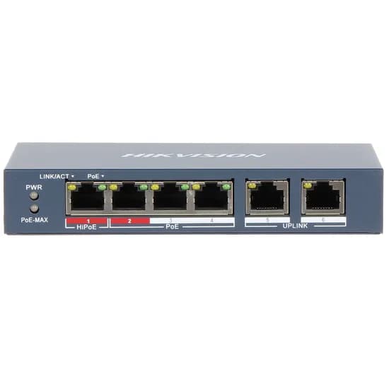 Hikvision Hub Switch 04P 10/100MBPS Poe RJ45 DS-3E0106HP-e
