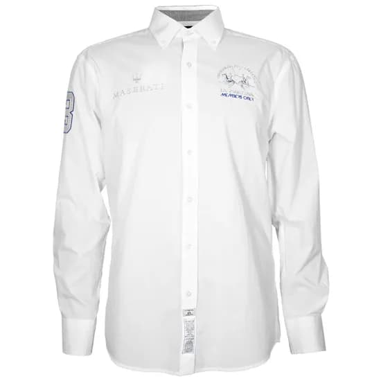 Camisa La Martina Masculino Eq.KMCM60-03 M - Maserati Branco