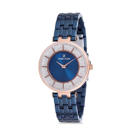 Relógio Analógico Feminino Daniel Klein Premium DK12176-5 - Azul e Rosa Ouro