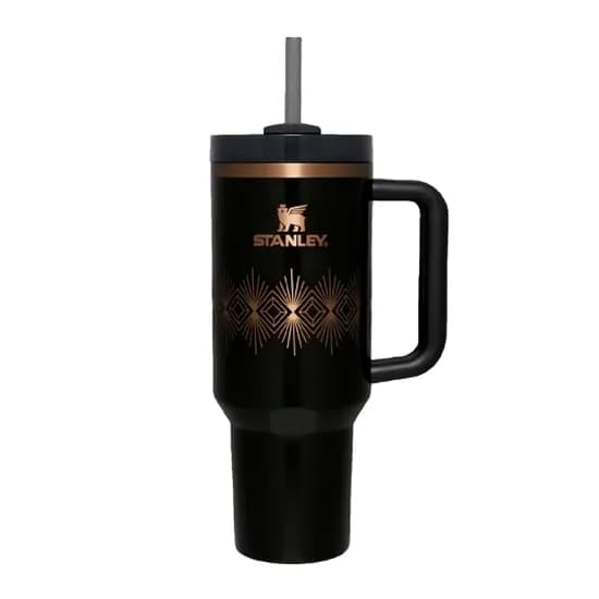 Copo Stanley Quencher H2.0 Flowstate Black Gold 40OZ Original No Paraguai