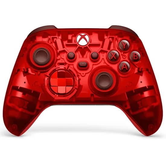 Controle Sem Fio Microsoft Pulse Cipher 1914 para PC/Xbox/Smartphone - Vermelho/Transparente
