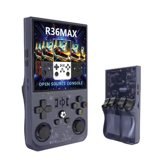 Console Game Portatil R36 Max / 4.0" / TF Card 64GB / 1GB + 8GB / 4000MAH / 5V / 1.5A - Cinza