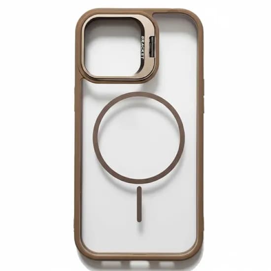 Capa Metal Stand para iPhone 16 Pro - Brown