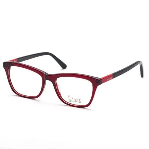 Óculos de Grau Feminino Visard A0140 C7 52-18-140 - Vermelho e Preto
