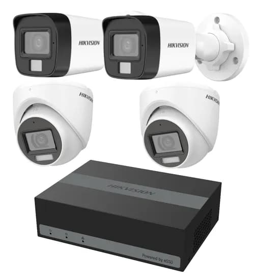 Hikvision Kit DVR 04CH DS-J142I/E04HGHI-XD+4CAM 3.6MM 2.8MM